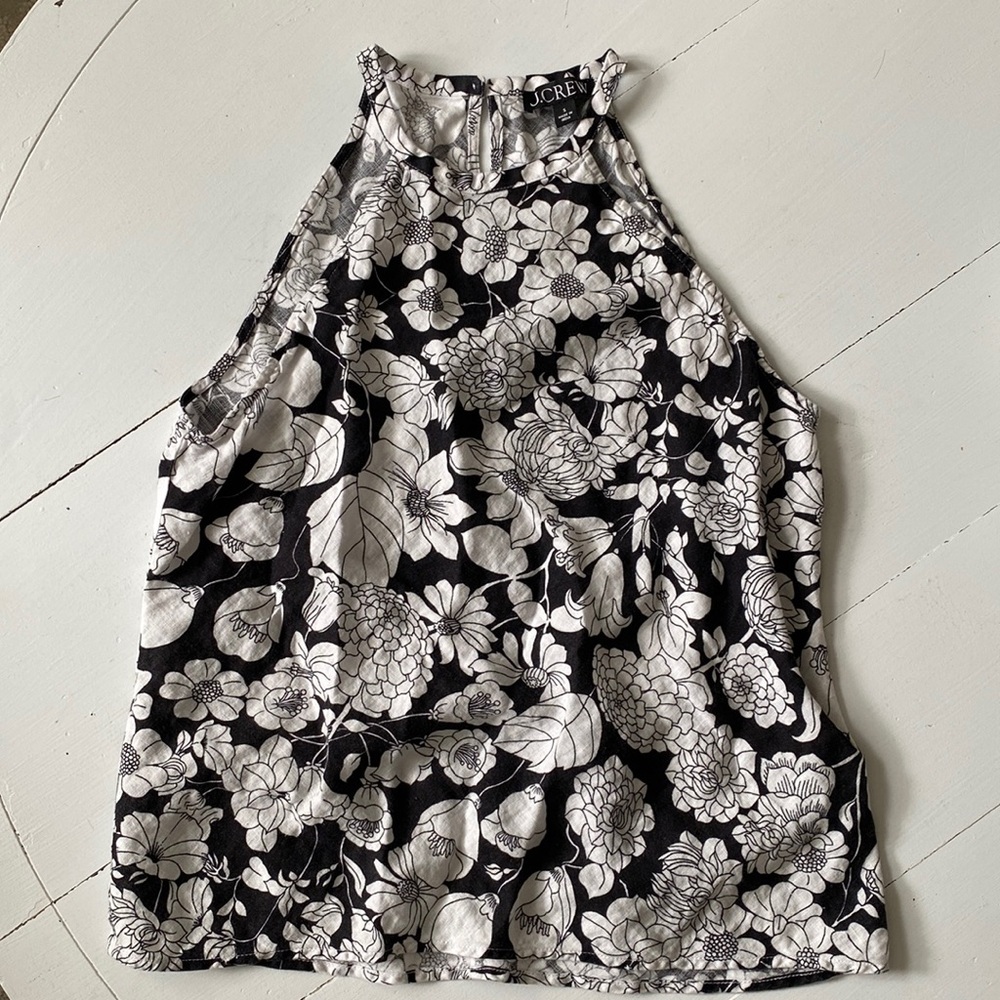 J. Crew, Black and White Sleeveless Top, S